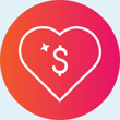 Heart money icon