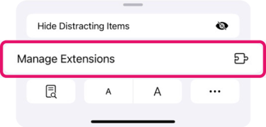 Manage Extensions on Safari iPhone