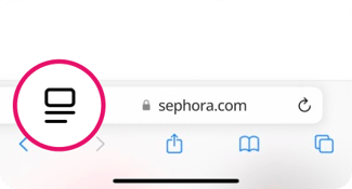 Sephora.com on Safari iPhone