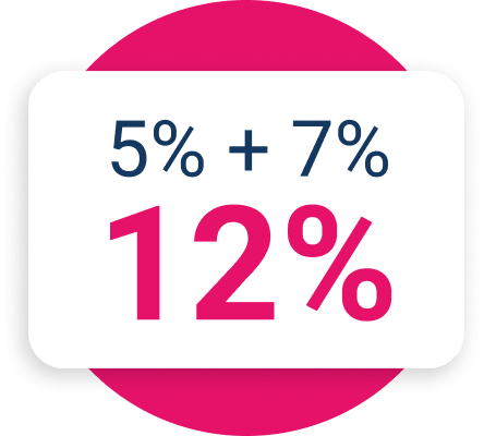 Earn twice 5% + 7% = 12%