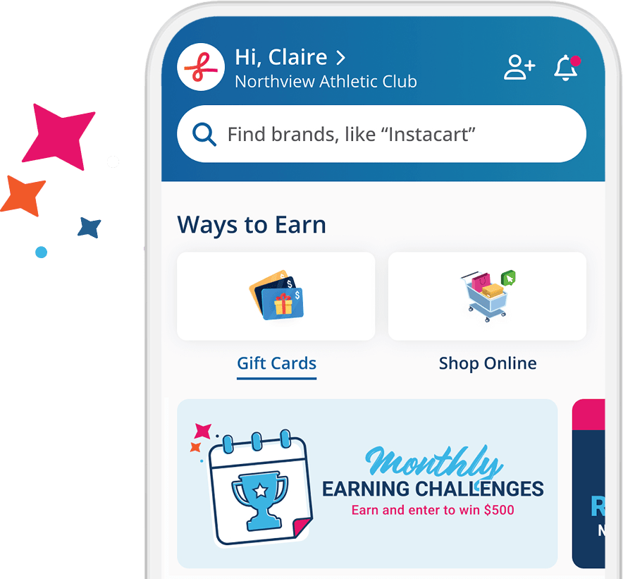 FlipGive mobile app homepage
