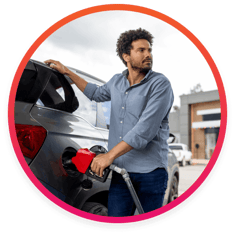 Man putting gas in his car