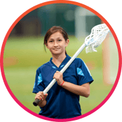 Girl playing lacrosse