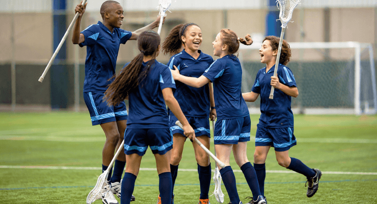 Lacrosse team celebrating