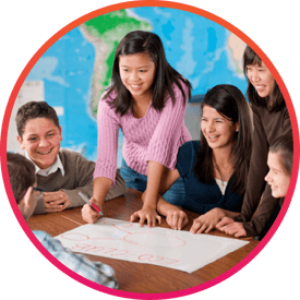Student club participants in a meeting