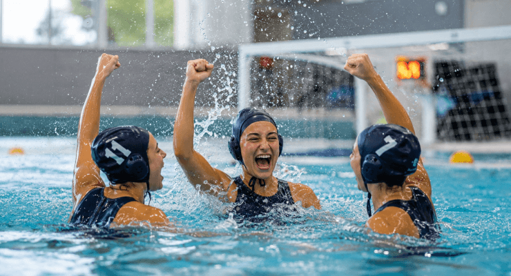 Water polo players celebrating