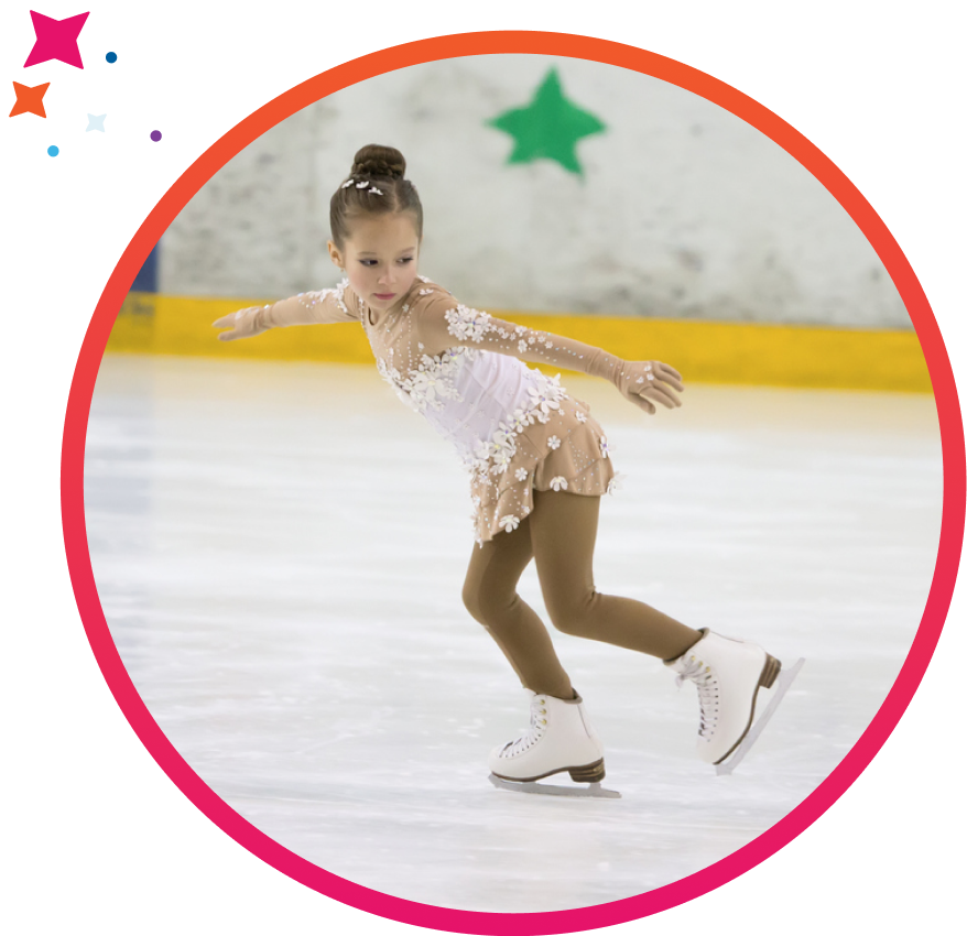 young girl figure skating on ice