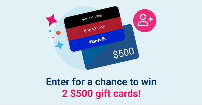 Enter for a chance to win 2 $500 gift cards!