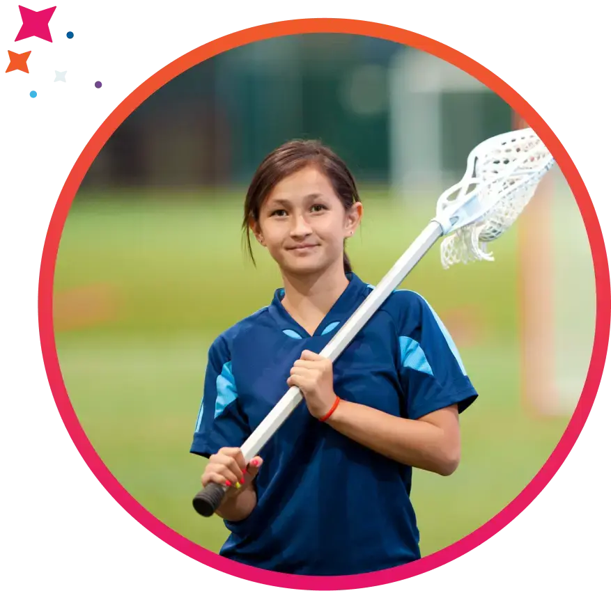 Girl playing lacrosse