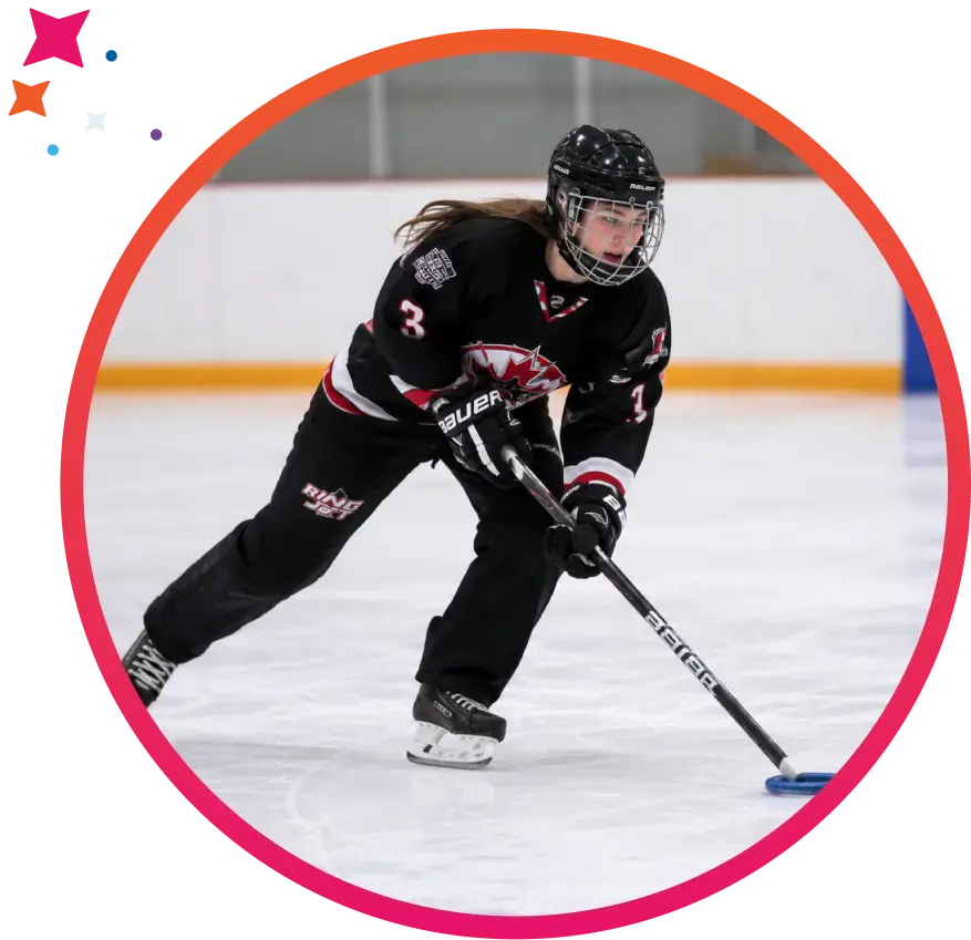 Girl playing ringette