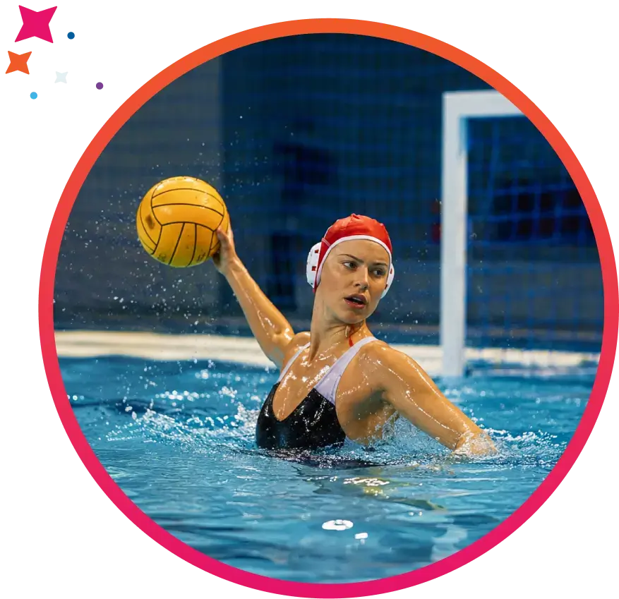 Girl playing water polo